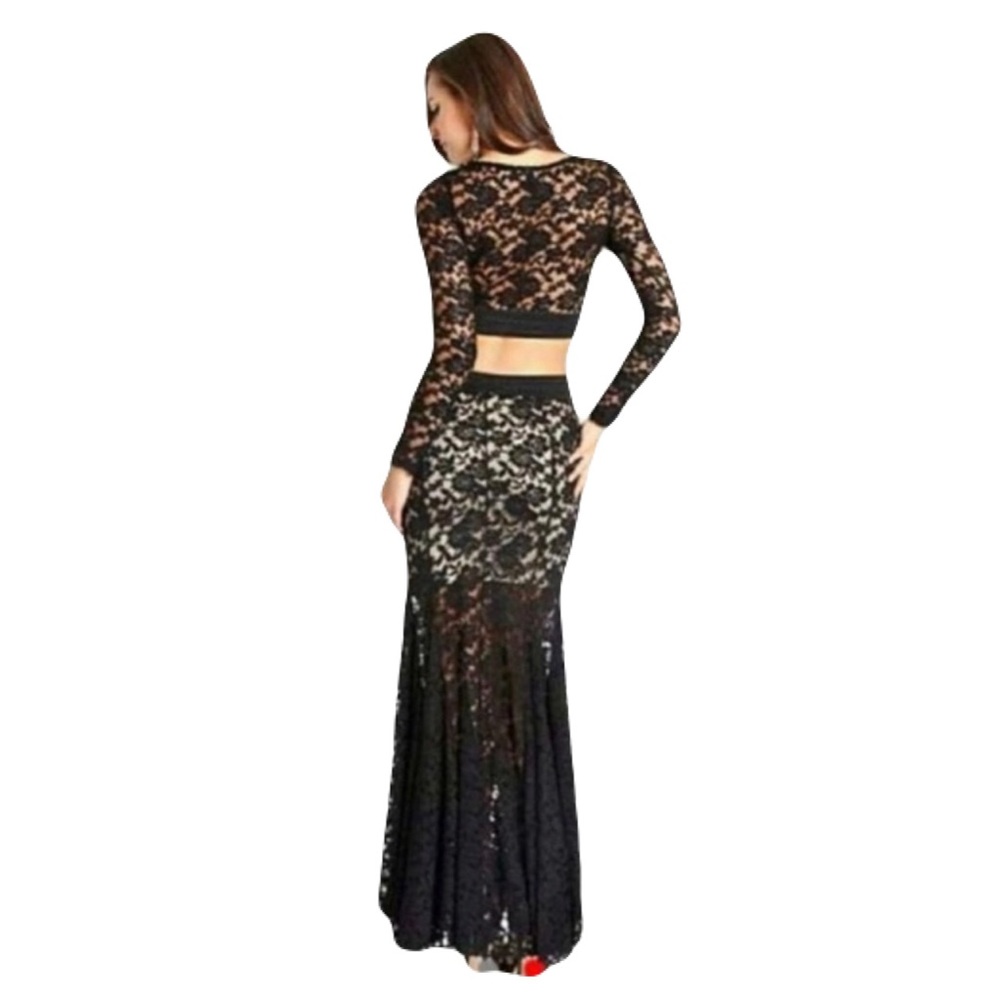 Marciano Women's Large Black Lace Maxi Mermaid Skirt - Picture 3 of 16